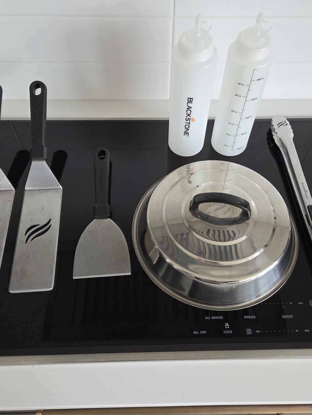 Blackstone 5177 Griddle Accessory Kit – 7 Pieces Spatulas, Dome, Tongs & Bottles